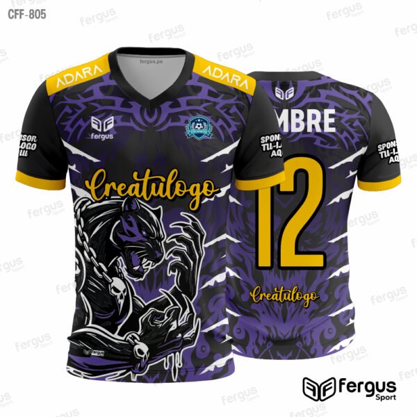 Camisetas de Futbol Morado con Diseño de Pantera