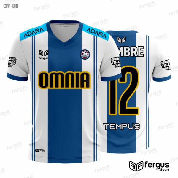 Camisetas de Futbol blanco con azul