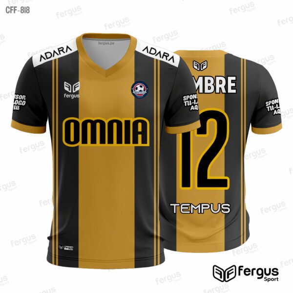 Camisetas de Futbol Negro con dorado