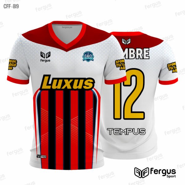 Camisetas de Futbol Blanco con Rojo