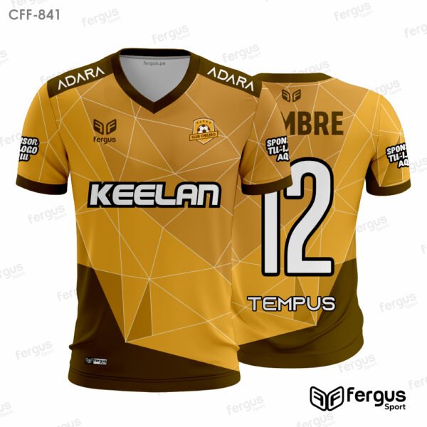 Camisetas de Futbol dorado y marron