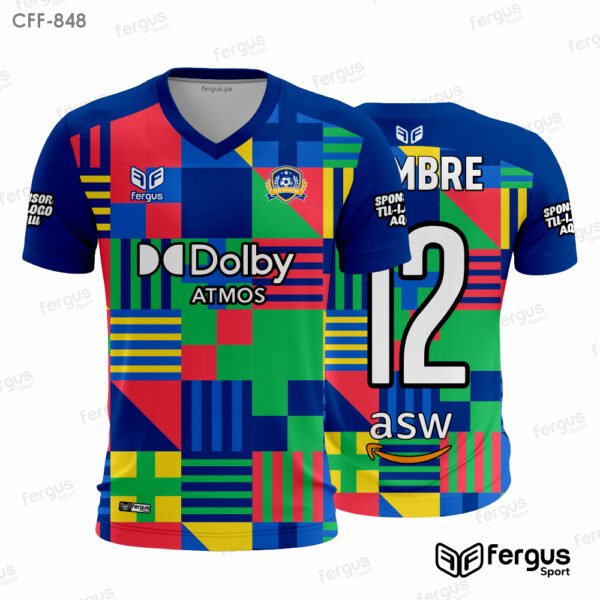Camisetas de Futbol azul cuadrile
