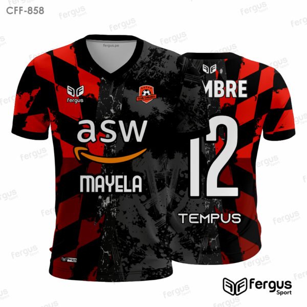Camisetas de Futbol ROJO y negro