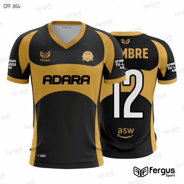 Camisetas de Futbol negro y dorado