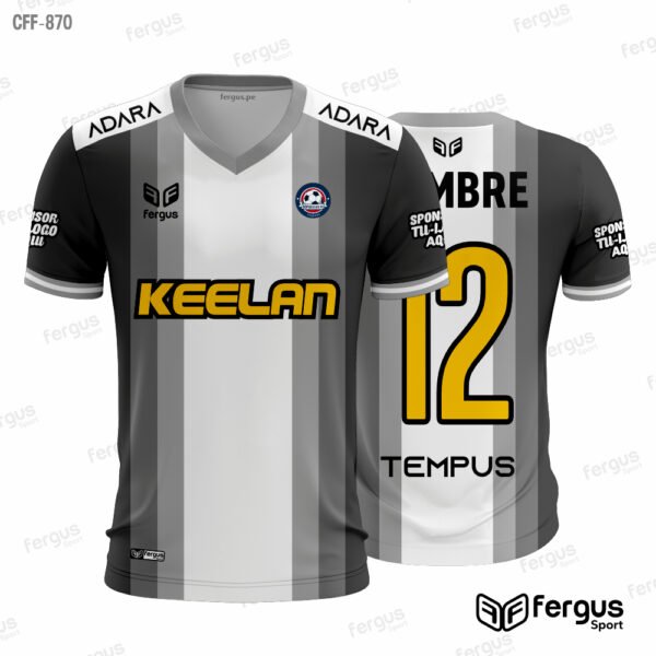 Camisetas de Futbol Blanco con negro