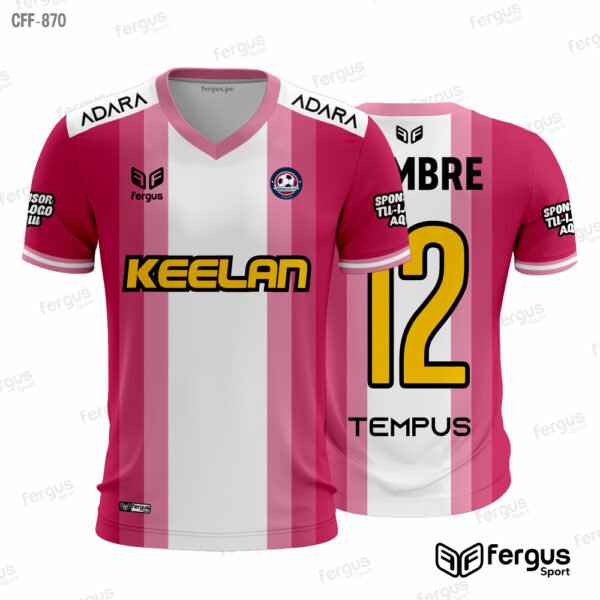 Camisetas de Futbol Blanco con rosado