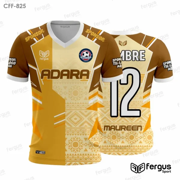 Camisetas de Futbol cafe y naranja
