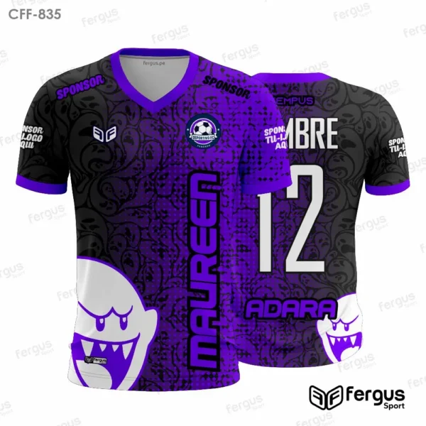 Camisetas de Futbol Morado y negro