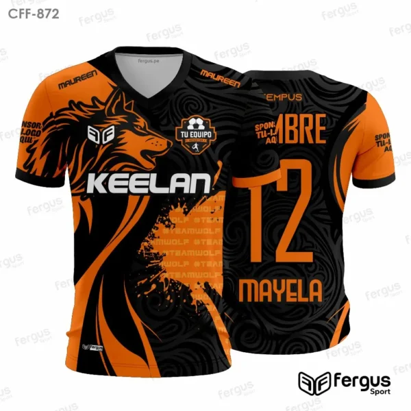 Camisetas de Futbol naranja y negro