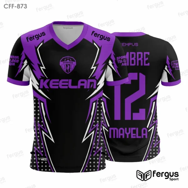 Camisetas de Futbol morado y negro