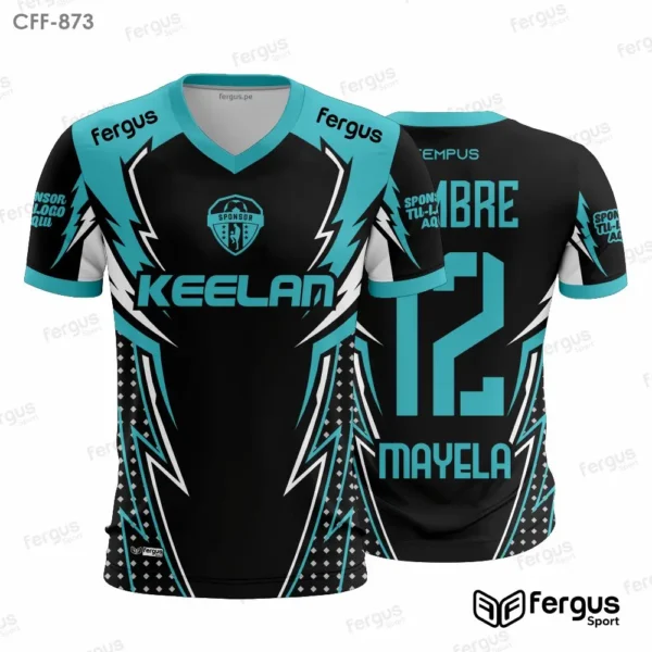 Camisetas de Futbol Turquesa y negro
