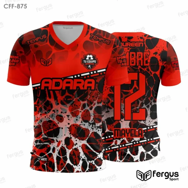 Camisetas de Futbol rojo moteado