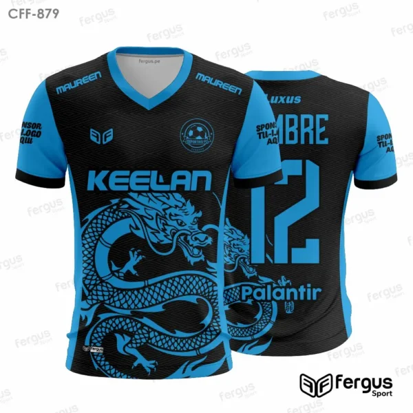 Camisetas de Futbol Negro y azul