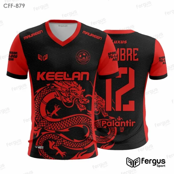 Camisetas de Futbol Negro y rojo