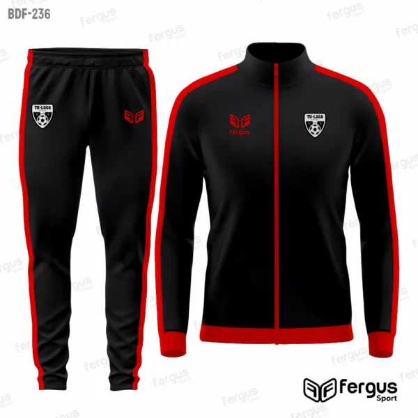 Buzos Deportivos negro con rayas rojas