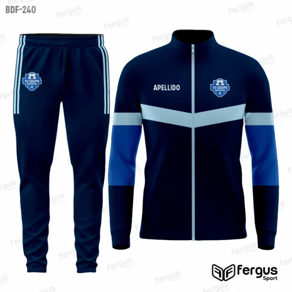 Buzos Deportivos azul marino y celeste