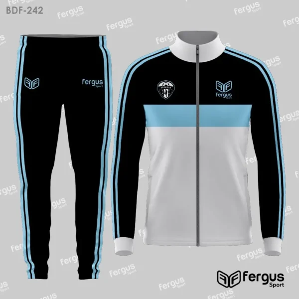 Buzos Deportivos blanco con azul y celeste