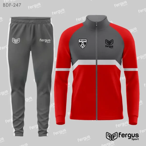 Buzos Deportivos gris y rojo