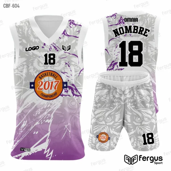Camisetas de Basquet Gris y morado