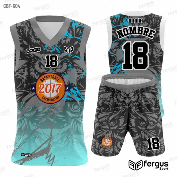 Camisetas de Basquet Gris y CELESTE