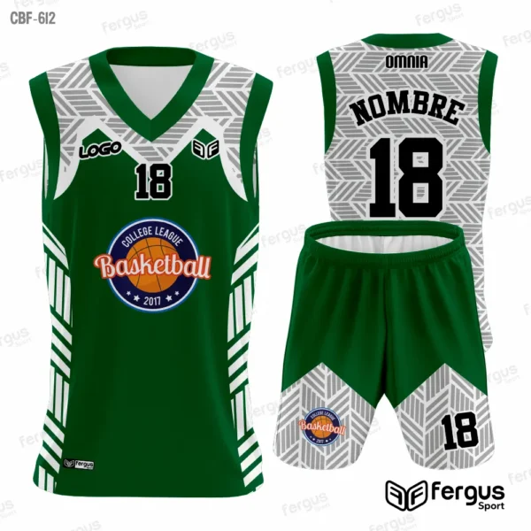 Camisetas de Basquet VERDE Y GRIS