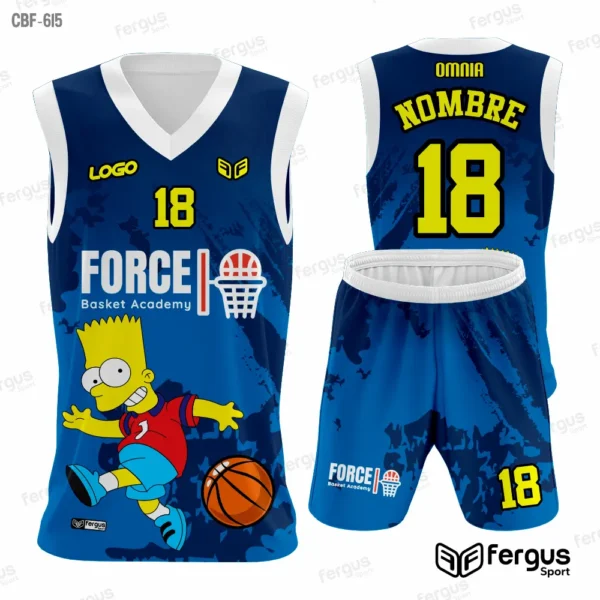 Camisetas de Basquet Azul y ribetes blancos