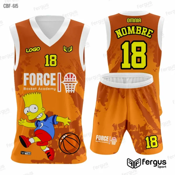 Camisetas de Basquet NARANJAS y ribetes blancos