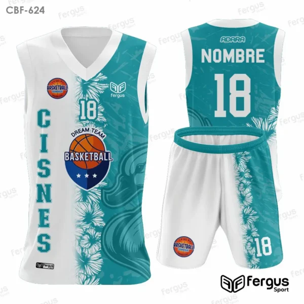 Camisetas de Basquet Blanco y celeste