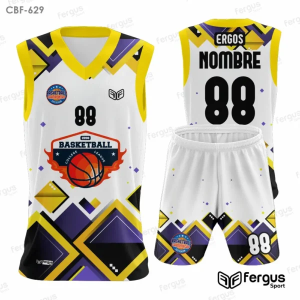 Camisetas de Basquet AMARILLO con blanco