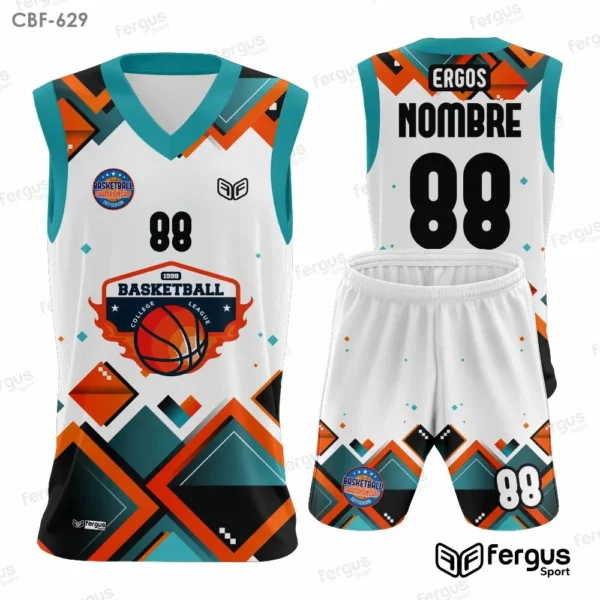 Camisetas de Basquet TURQUESA con blanco