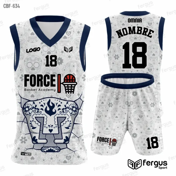 Camisetas de Basquet Gris y ribetes AZULES