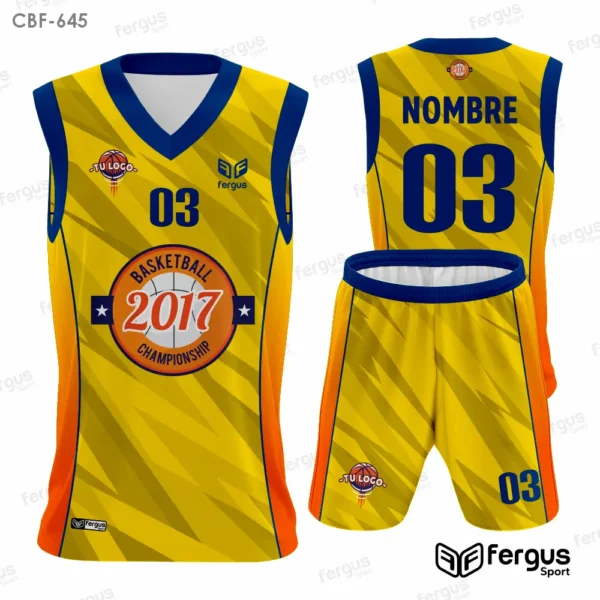 Camisetas de Basquet amarillo y azul