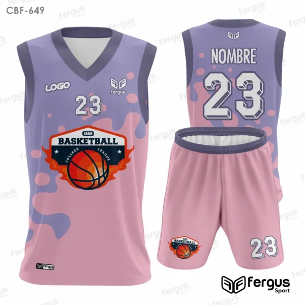 Camisetas de Basquet Lila y rosado
