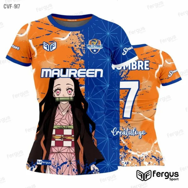 Camisetas de Voley naranja y azul