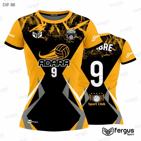 Camisetas de Voley negro y naranja