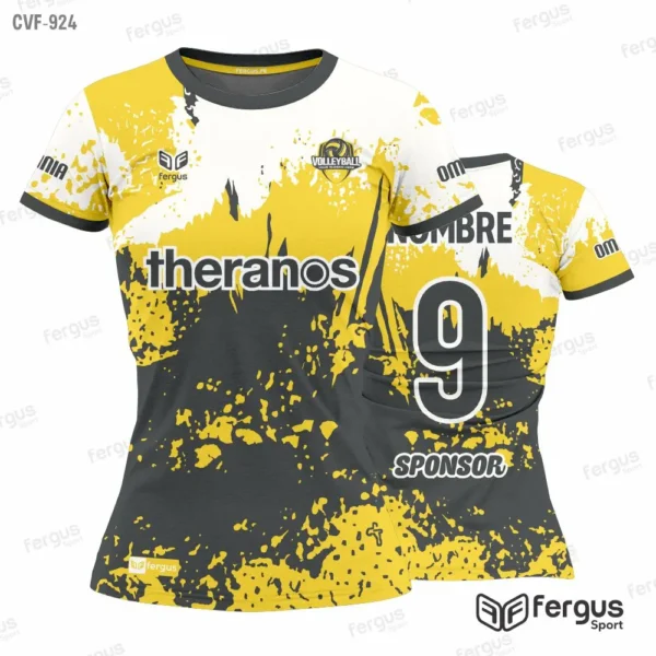 Camisetas de Voley Plomo con amarillo
