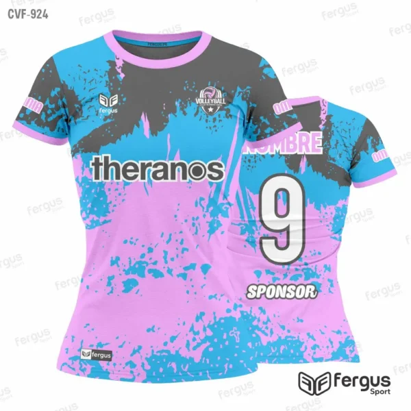 Camisetas de Voley fucsia y celeste