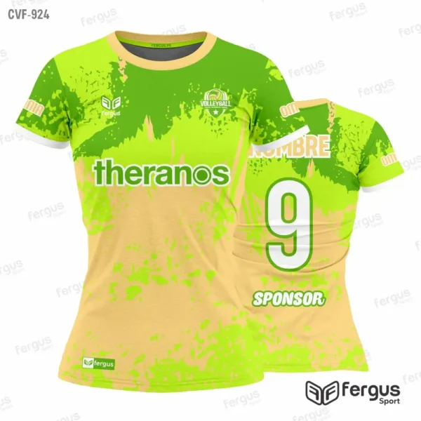 Camisetas de Voley verde y amarillo