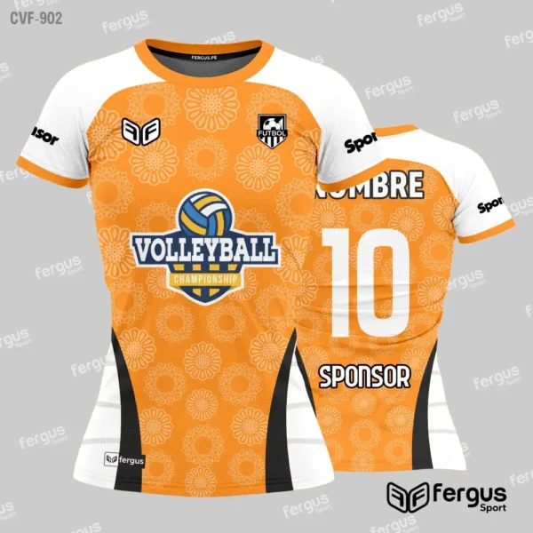 Camisetas de Voley Naranja y Blanco