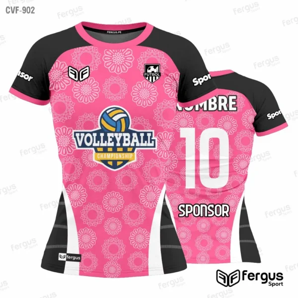 Camisetas de Voley ROSADO Y NEGRO