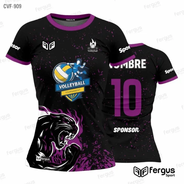 Camisetas de Voley Negro y morado