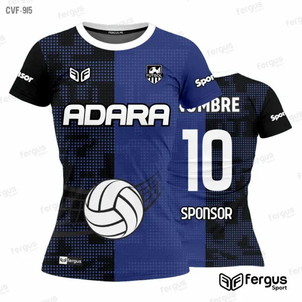 Camisetas de Voley Negro y azul