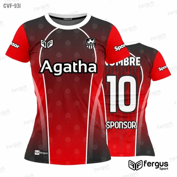 Camisetas de Voley Rojo con negro