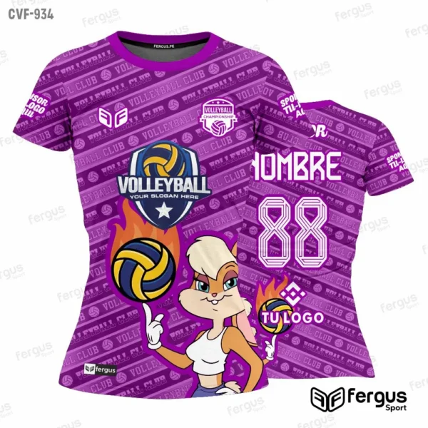 Camisetas de Voley Morado animado