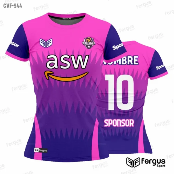 Camisetas de Voley Morado y fucsia