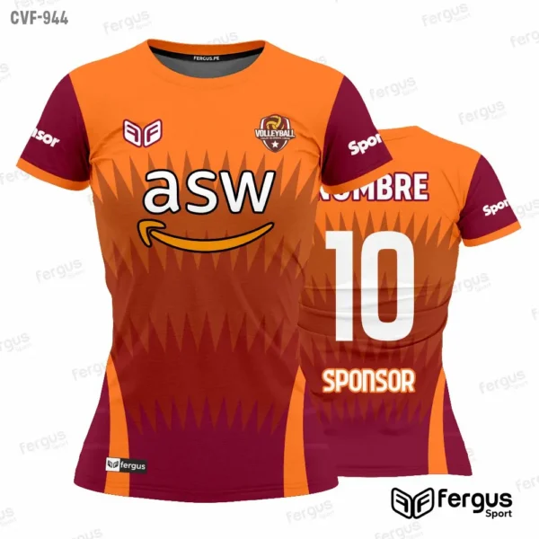 Camisetas de Voley naranja y rojo