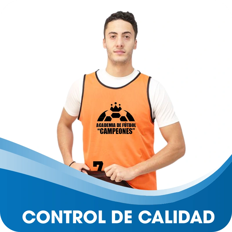 control de calidad chalecos de futbol para entrenamiento peru